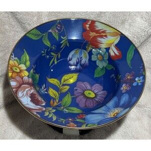 Retired MacKenzie-Childs Flower Market Large Compote – Lapis (Blue) *READ*